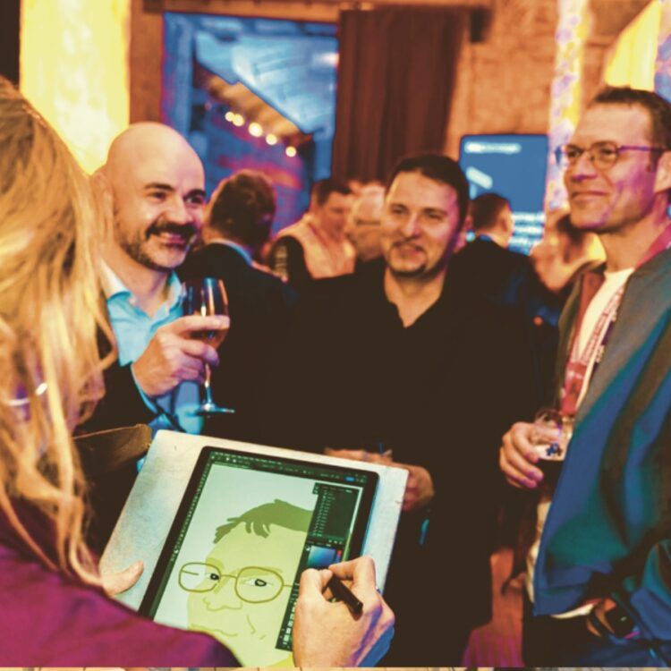Caricatura digital personalizada para evento de empresa