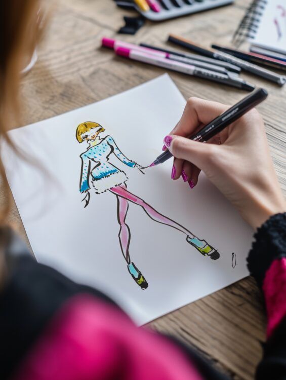 Ilustracion de moda, acuarelas en viv, acuarelas en directo, boceto de moda, figurines de moda,